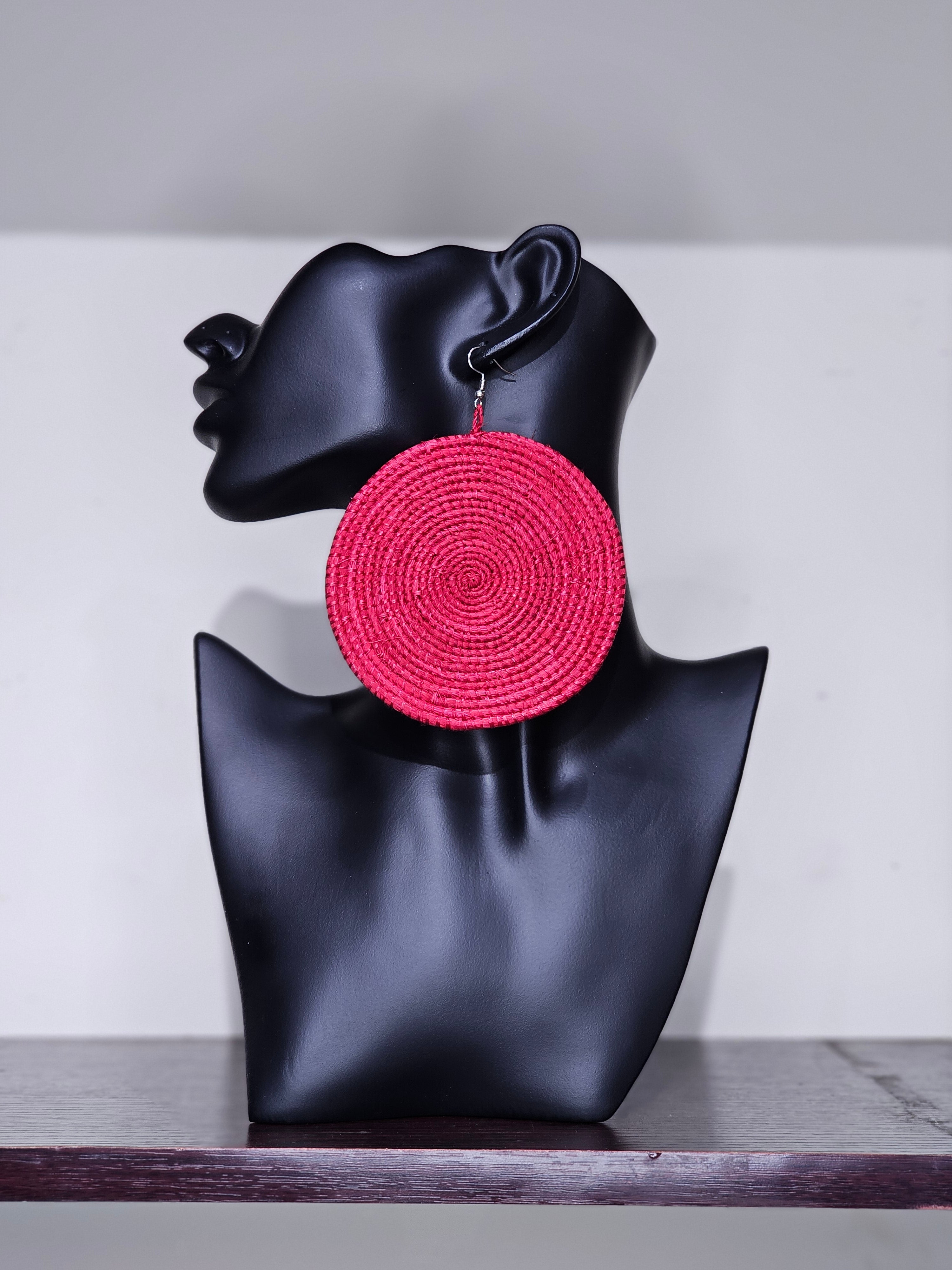 Round Rattan Rwanda Earrings
