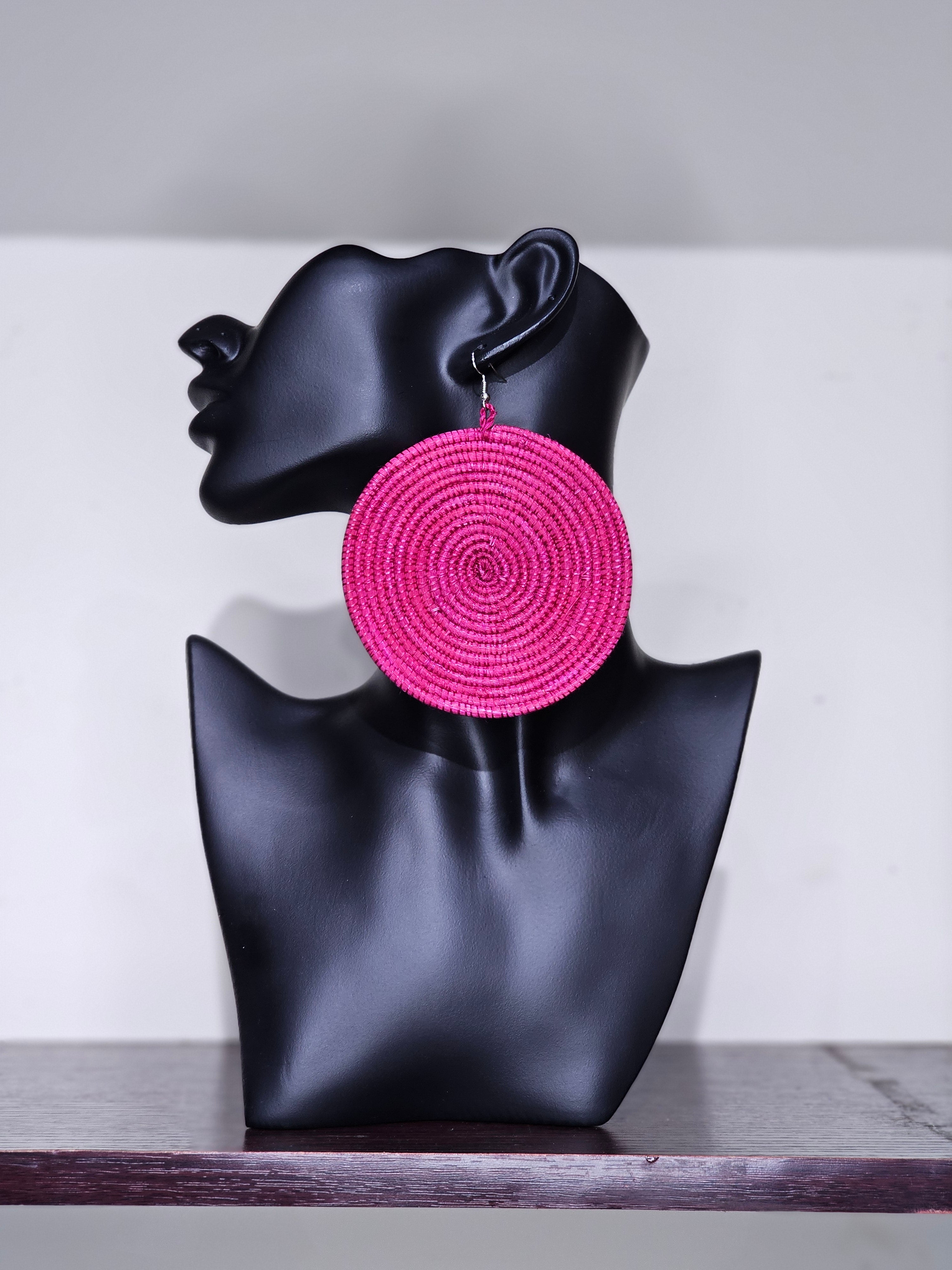 Round Rattan Rwanda Earrings