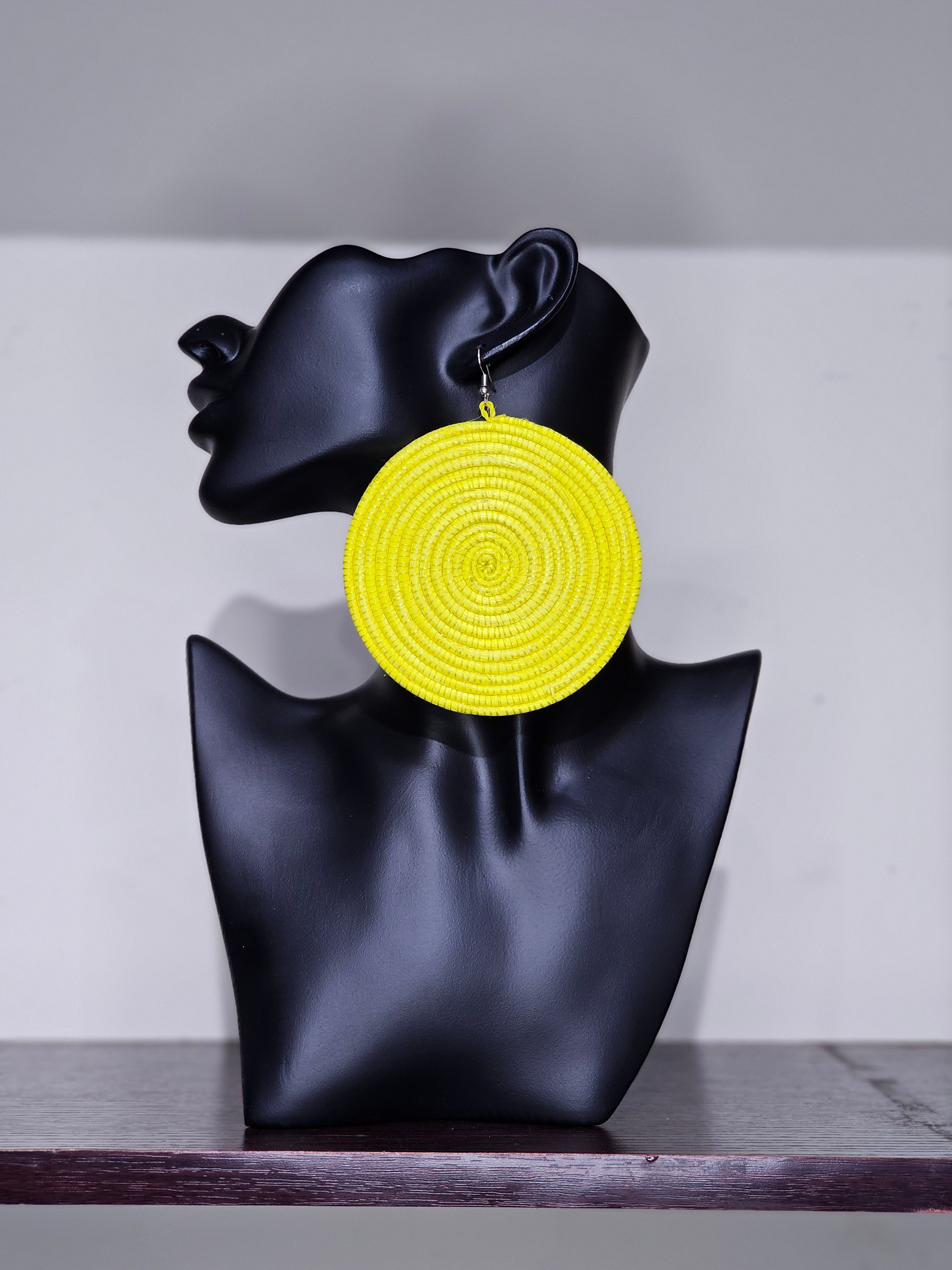 Round Rattan Rwanda Earrings