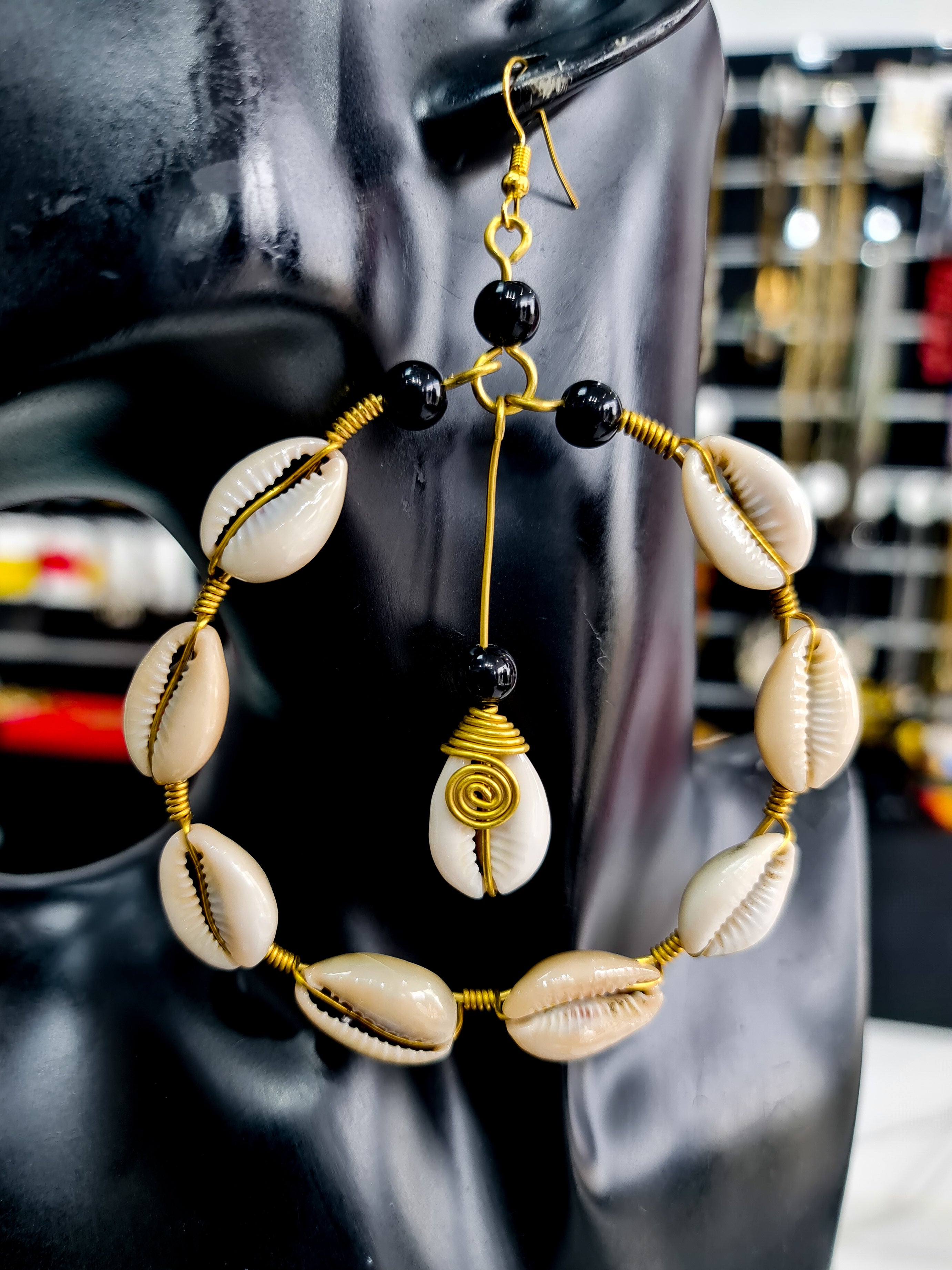 Cowrie Hoop +  Earrings